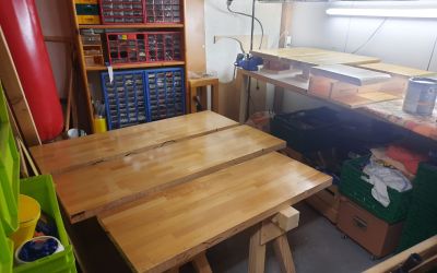 Tischplatten aus der Bauschuttmulde